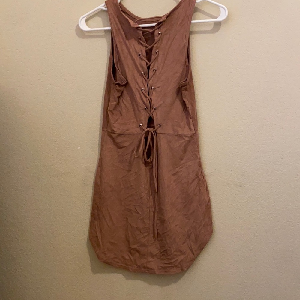 Pink suede reversible dress